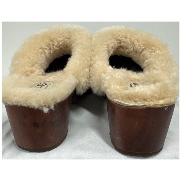 UGG Australia Black Kalie Leather and Sheepskin Lined Clog, Size 7, Women's - Picture 11 of 13